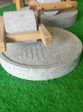 小石碾电动碾子家用石磨豆浆机磨盘乡村石碾磨民间老石器天然石雕