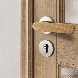 热销卧室门锁室内原木风门把手静音磁吸家用木质木门锁具新中式 房