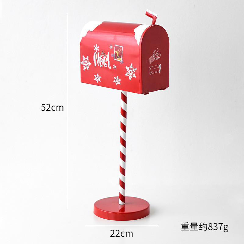 圣诞节装饰品铁艺邮筒信箱雪橇车雪人装饰摆件酒店店铺前台人