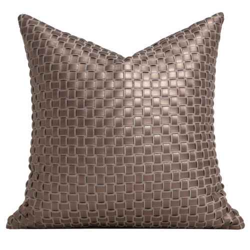 批发现代酒店民宿床多件套pu手工编织沙发抱枕软装样板间靠垫轻奢