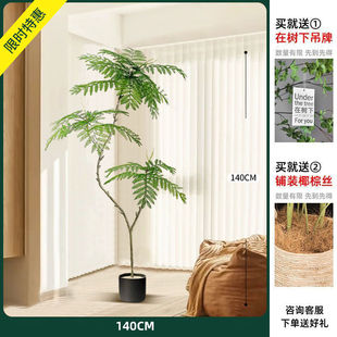 仿真绿植蓝花楹室内盆栽落地仿生植物假树轻奢客厅装饰品大型摆件