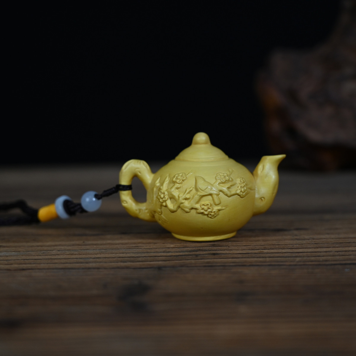 小叶木质把把壶木雕手把件文玩茶壶收藏装饰工艺品黄杨木摆件批发