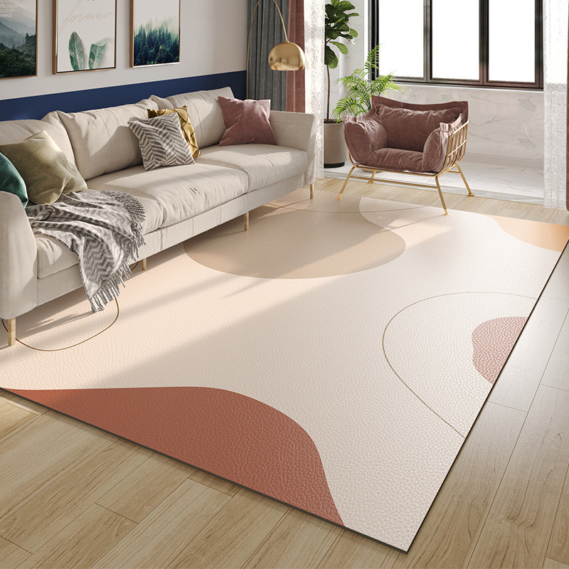 北欧轻奢夏季地垫客厅可擦免洗卧室沙发茶几垫子pvcins风防水地毯