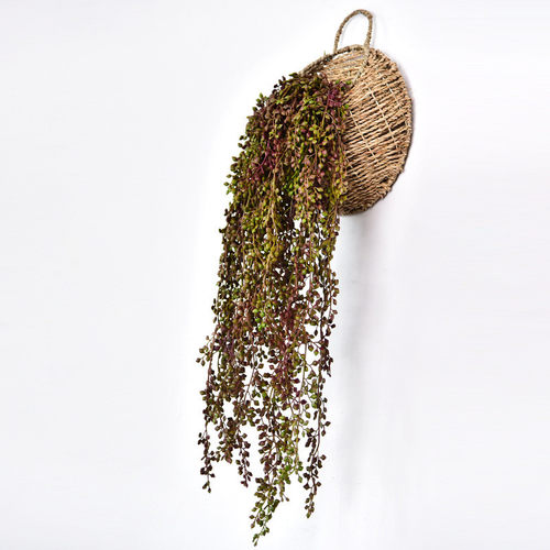 8ksg批发墙壁装饰壁挂花盆草编挂篮吊篮编织花篮花框框子仿真花吊