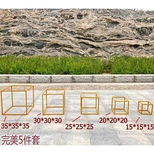 批发婚庆铁艺几何路引方框架子森系婚礼场景装饰橱窗摆件道具花架