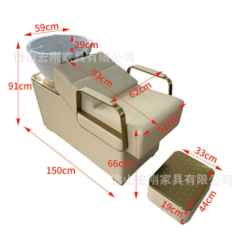 网红理发潮店半躺式高端洗头床美发店发廊专用陶瓷冲水床厂家直销
