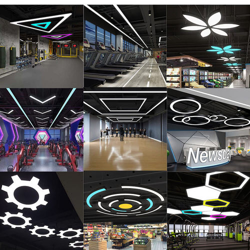 led创意办公灯圆形异形造型灯超市照明商用健身房