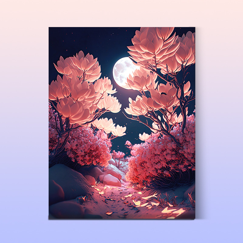 99n梦幻诧寂花0基础diy数字油画手绘油彩画填充丙烯减压家居装饰