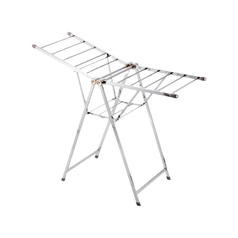 厂家翼型不锈钢晾衣架落地供应折叠晒衣架  阳台室内户外多杆架子