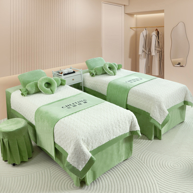 秋冬绒高档宝宝美容床罩四件套美容院专用床套推拿按摩理疗床套罩