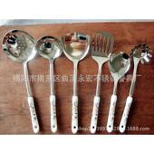 不锈钢锅铲汤勺炒勺陶瓷手柄烹饪全套厂家防烫易清洗厨具