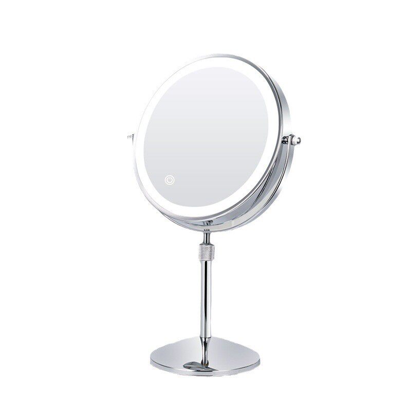 定制【】9英寸化妆镜台式桌面可升降双面带灯led大镜面梳妆镜子