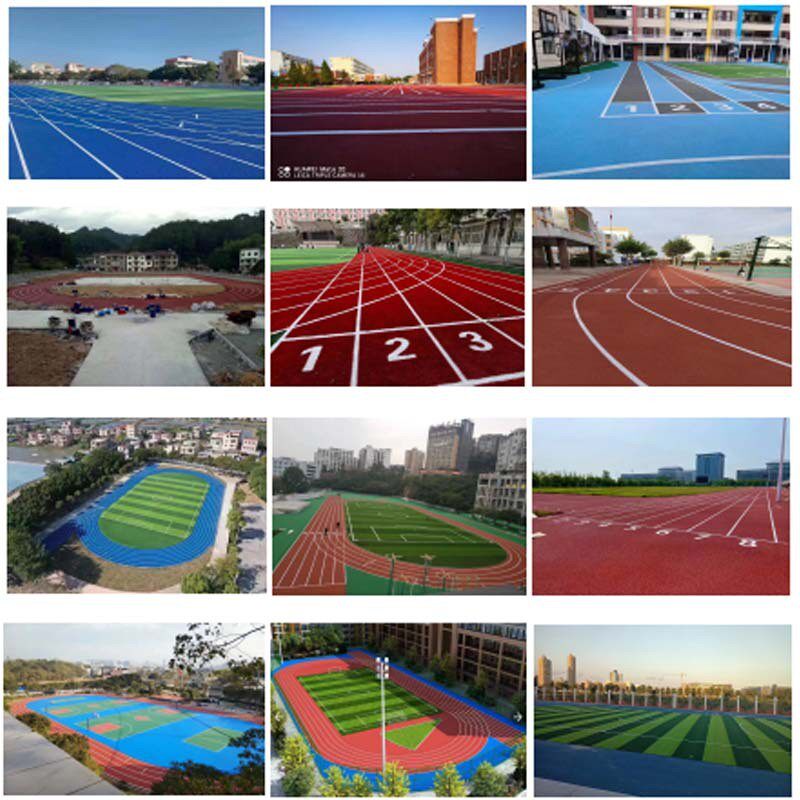 塑胶跑道场地加厚户外运动橡胶铺设透气型混合型复合弹性塑胶跑道