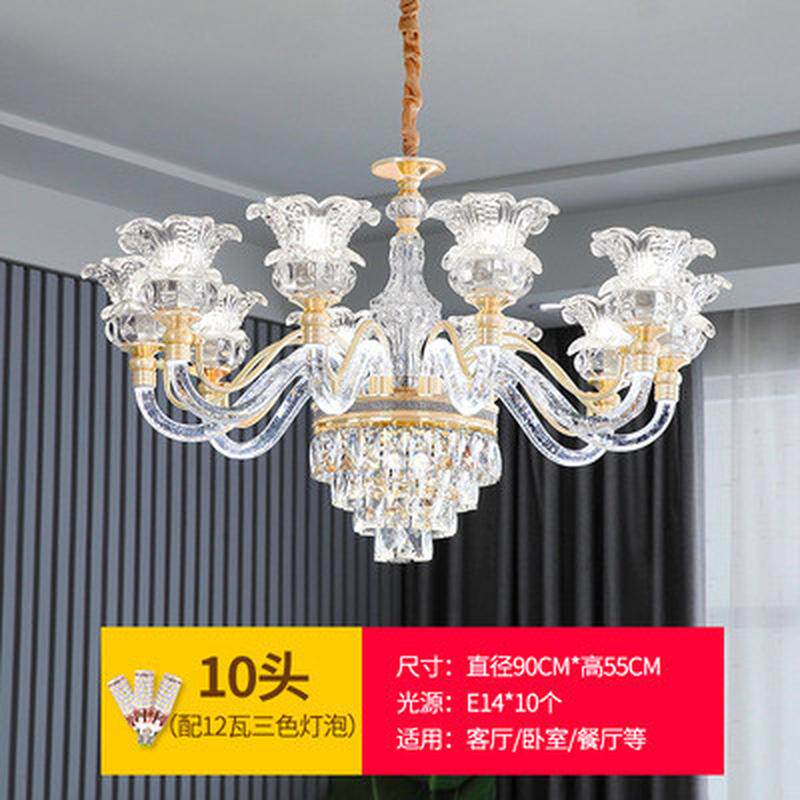 新款简欧客厅水晶吊灯欧式家用餐厅卧室吊灯现代简约大厅灯具灯饰
