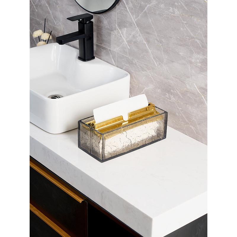 i9at轻奢下沉式抽纸盒手纸巾盒酒店卫生洗手间台擦手纸盒抹干手擦