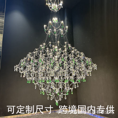 热销法式水晶轻奢大中空吊灯婚礼堂装饰酒店宾馆别墅展厅家具店灯