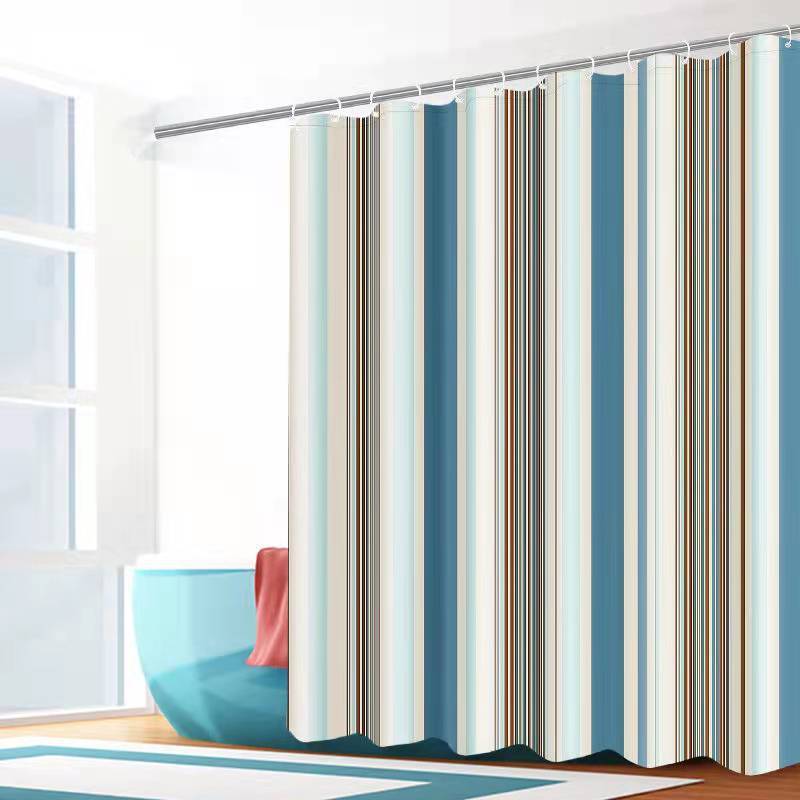 卫生间免打孔浴帘套装加厚防水防霉浴室隔断帘门帘磁性挡水条套装