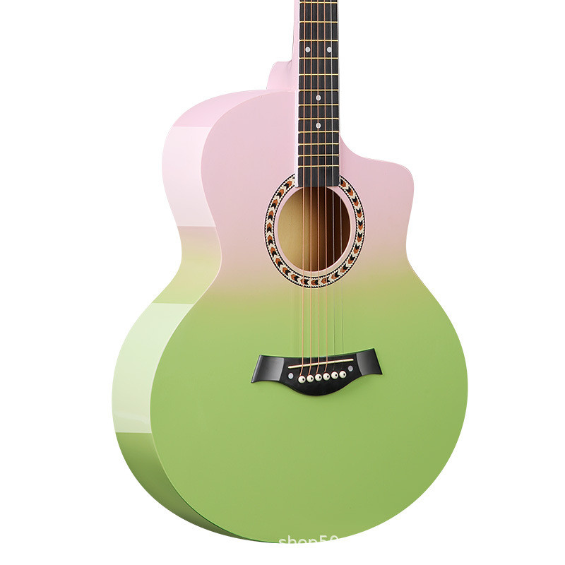 41寸渐变色民谣吉他练习学生入门男女吉它木吉他厂家直销琴木吉他