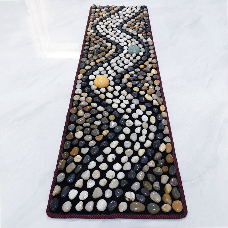 鹅卵石足底按摩垫雨花石天然踩脚地毯石足疗石子路指压板健身器材