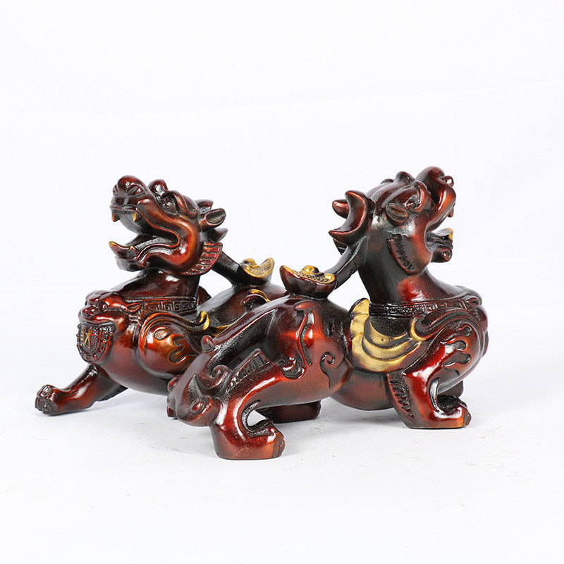 直供仿古福财鎏金铜貔貅红貔貅做工铜麒麟铜摆件加工礼品