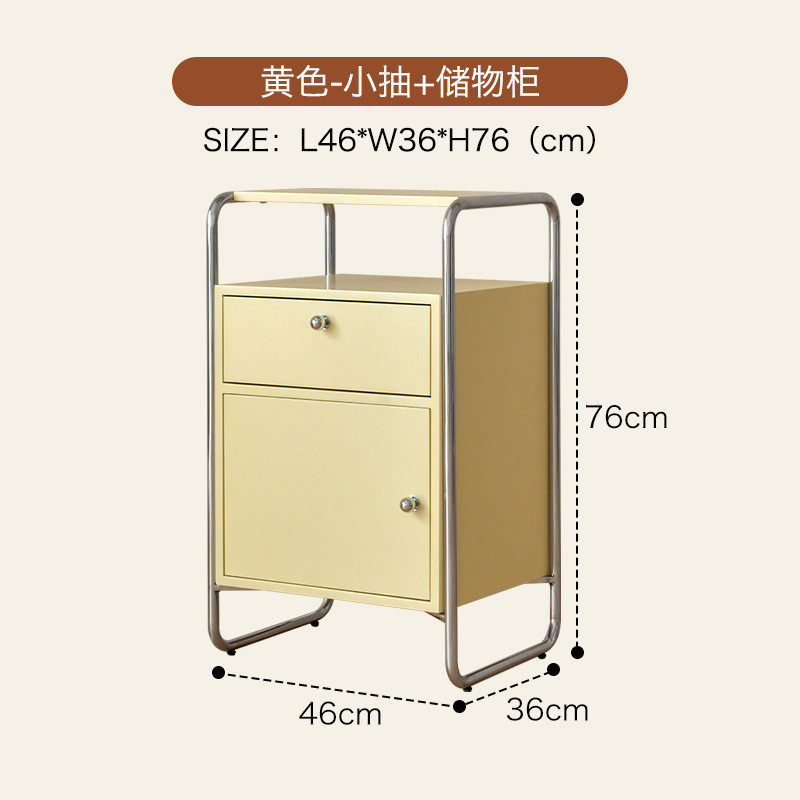 小户型家用复古中古实木边柜床头柜床边收纳家用卧室沙发斗柜