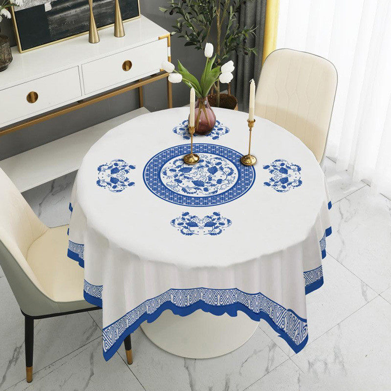 新中式防尘防滑免洗pvc圆形桌布防水防油防烫餐厅饭店耐磨餐桌布,居家布艺,桌布,淘宝优惠券,粉丝福利购,淘宝优惠卷