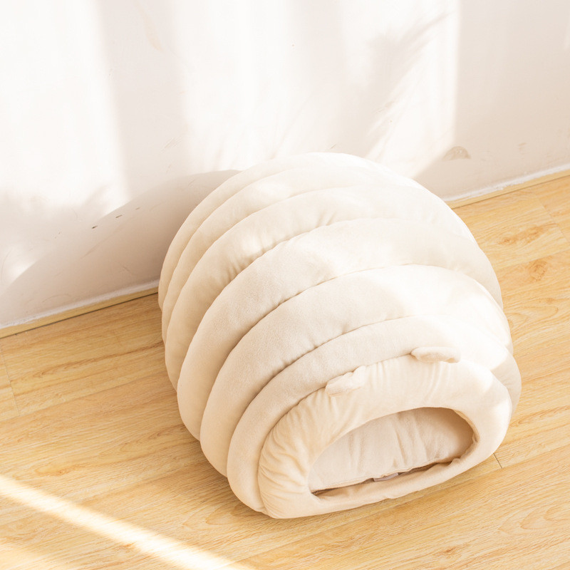 厂家直销绵羊猫窝垫宠物保暖猫屋秋冬猫床半封闭睡袋猫式定做