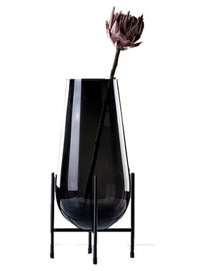 轻奢花瓶玻璃水果盘高端现代简约家用客厅餐桌茶几摆件软装装饰品