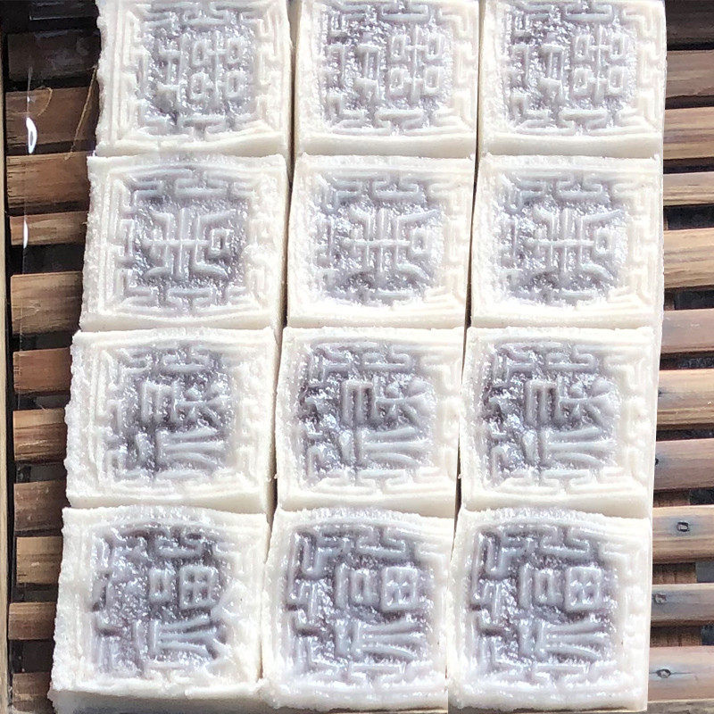 绍兴特产嵊州三界大糕豆沙馅印糕蒸点心真空软糯传统糕点白黑米糕