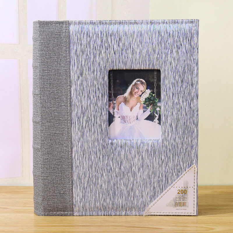 相册厂家8寸200张纪念册家庭相册本插页式pu皮面照片集影集直供
