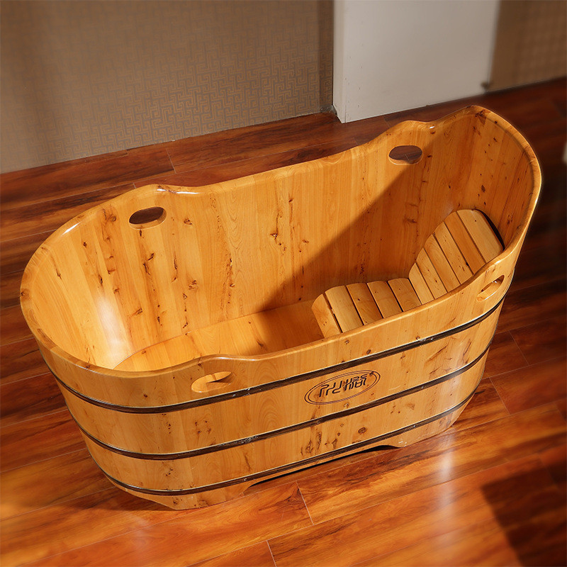 热销川浴香柏木木桶沐浴桶泡澡桶成人桑拿熏蒸木质浴缸spa家用洗