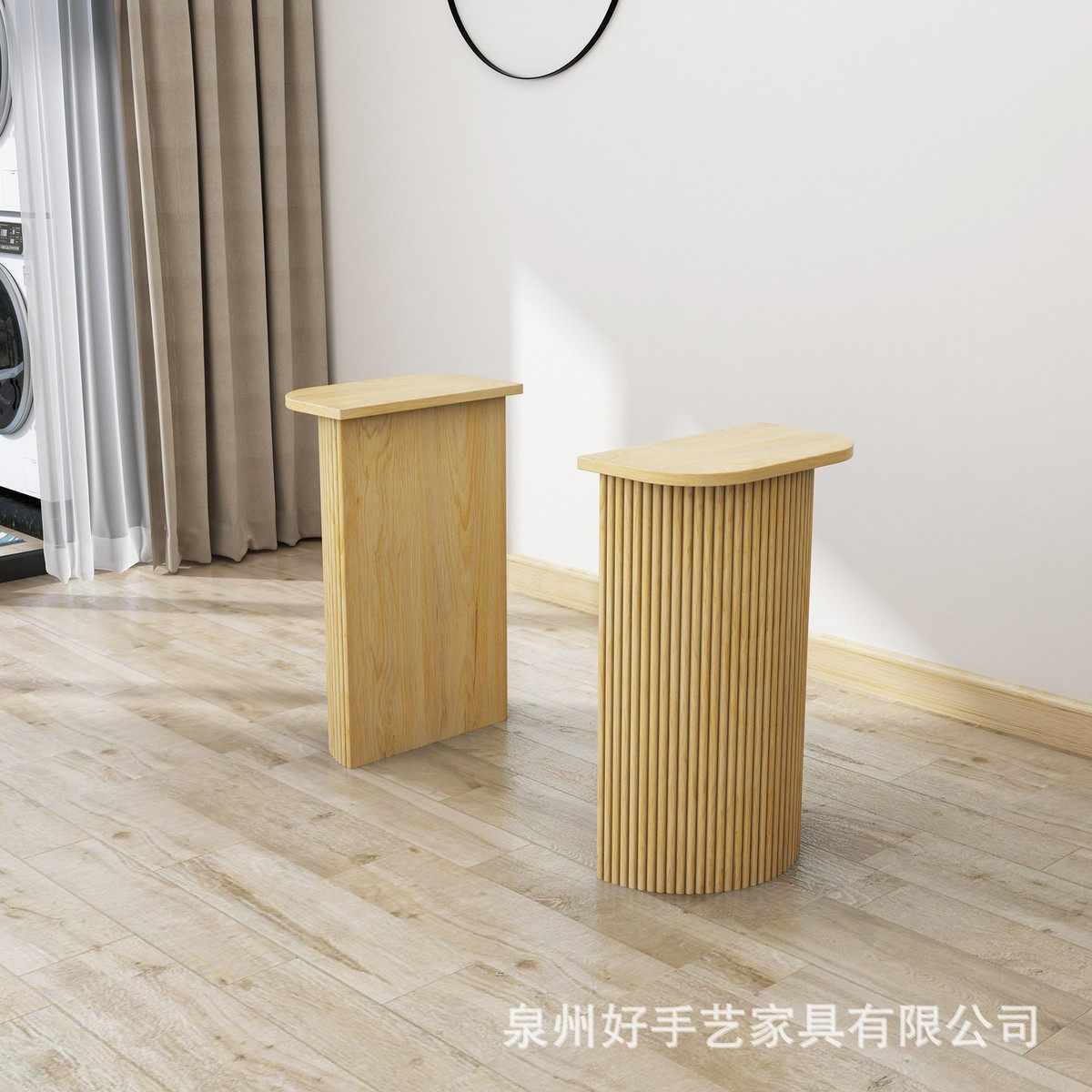 热销罗马柱实木半圆柱桌腿线条木条莱洛餐桌底座支架欧式简约办公