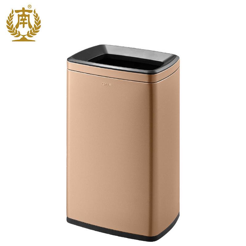 广州家用 方形南方厨房收纳桶无盖开口式不锈钢大容量客房垃圾桶