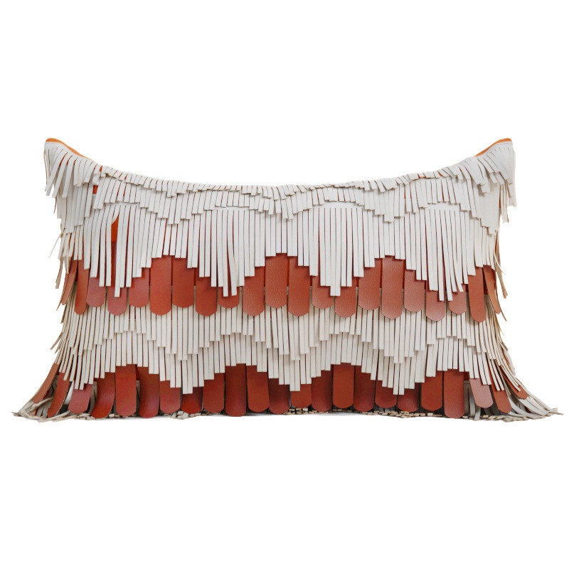 轻奢现代酒店民宿床多件套pu手工编织沙发抱枕软装样板间靠垫批发