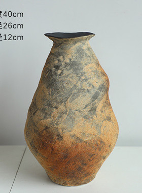 景德镇陶瓷花瓶摆件客厅插花新中式餐桌寂风侘小花器姑复古粗陶罐