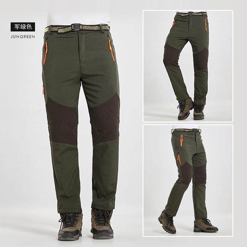 厂家批发冲锋裤男款冬季防水绒保暖加厚抓耐磨内胆运动软壳登山裤
