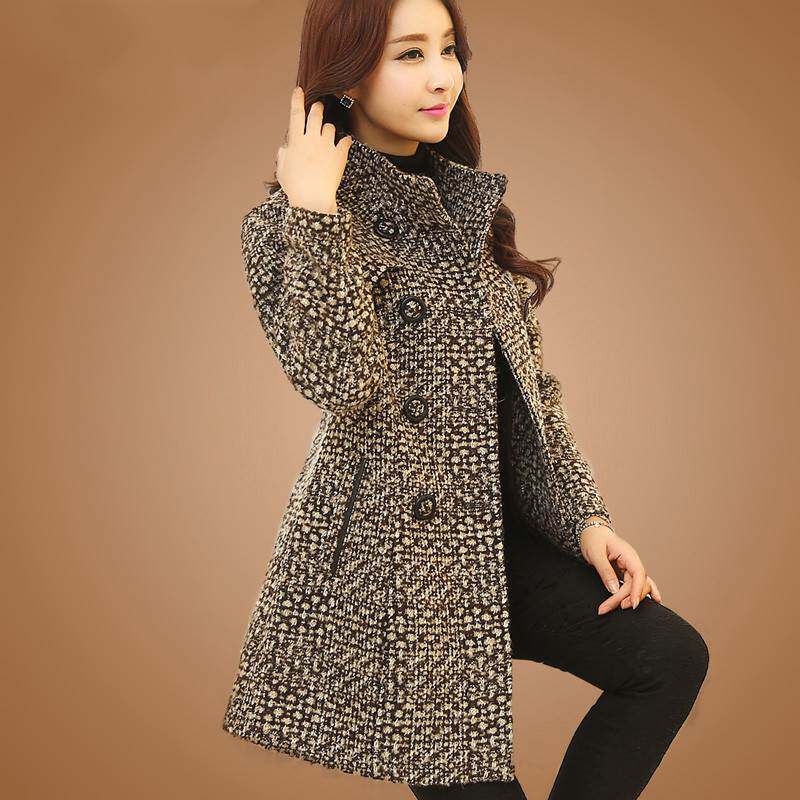 New Women Wool Blends Coat Winter 2021 Autumn Fashion Eleg