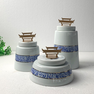 陶瓷罐摆件陶瓷花瓶复古水培插花摆件客厅装 新中式 饰家居饰品
