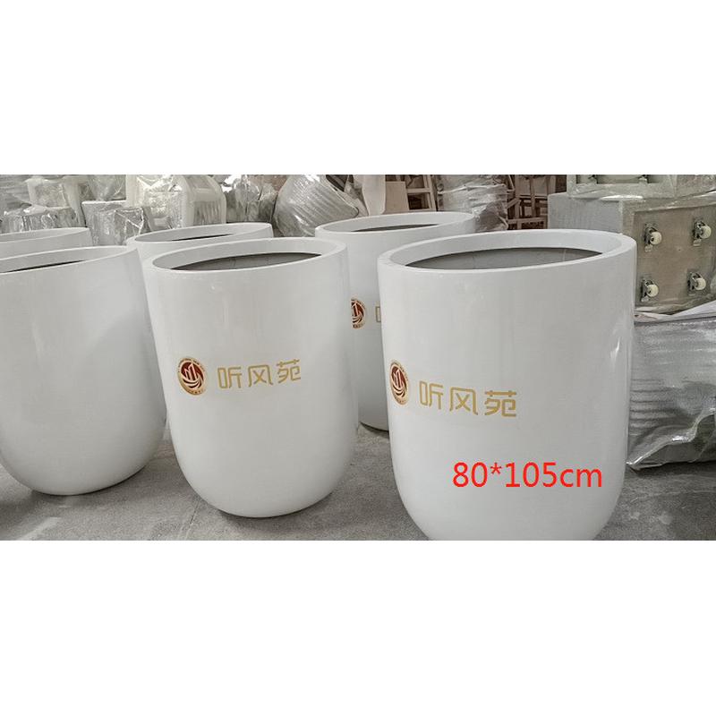 户外玻璃钢花盆商场花钵公园圆形大花缸花器花箱组合酒店广场美陈