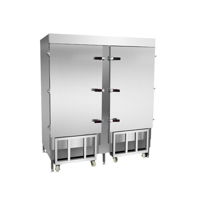 双门馒头蒸房多功能不锈钢醒蒸一体大型蒸房快餐店食堂推车蒸房