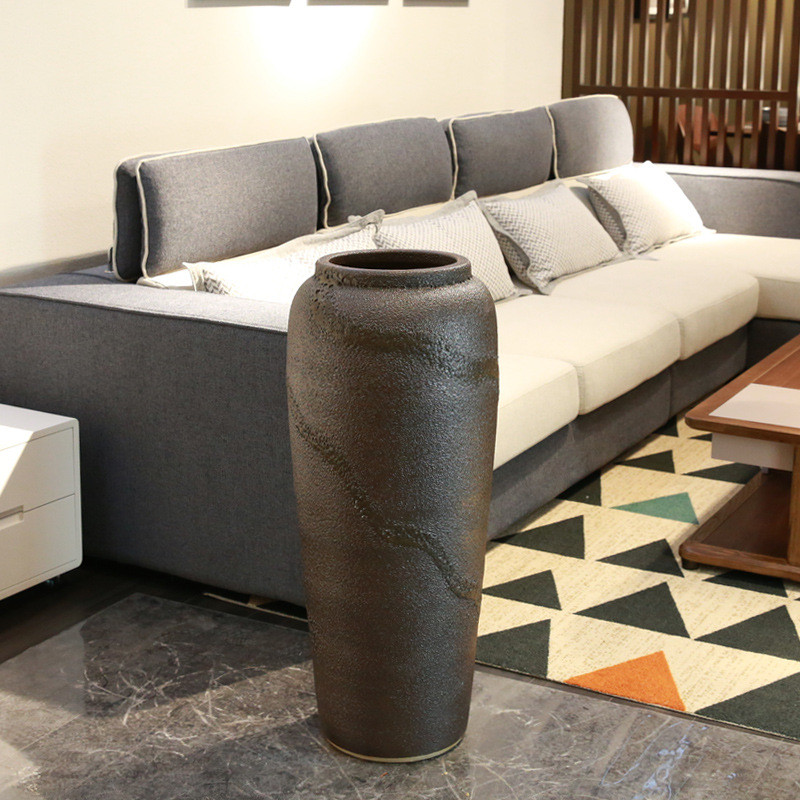 干花花瓶摆件客厅现代简约装饰复古景德镇陶瓷小清新陶罐花器插花