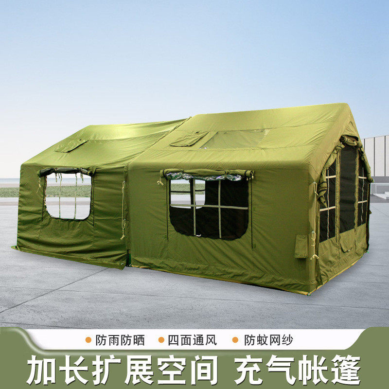 野外露营帐篷户外便携式自动快速防雨棉布野餐小屋型营地充气帐篷