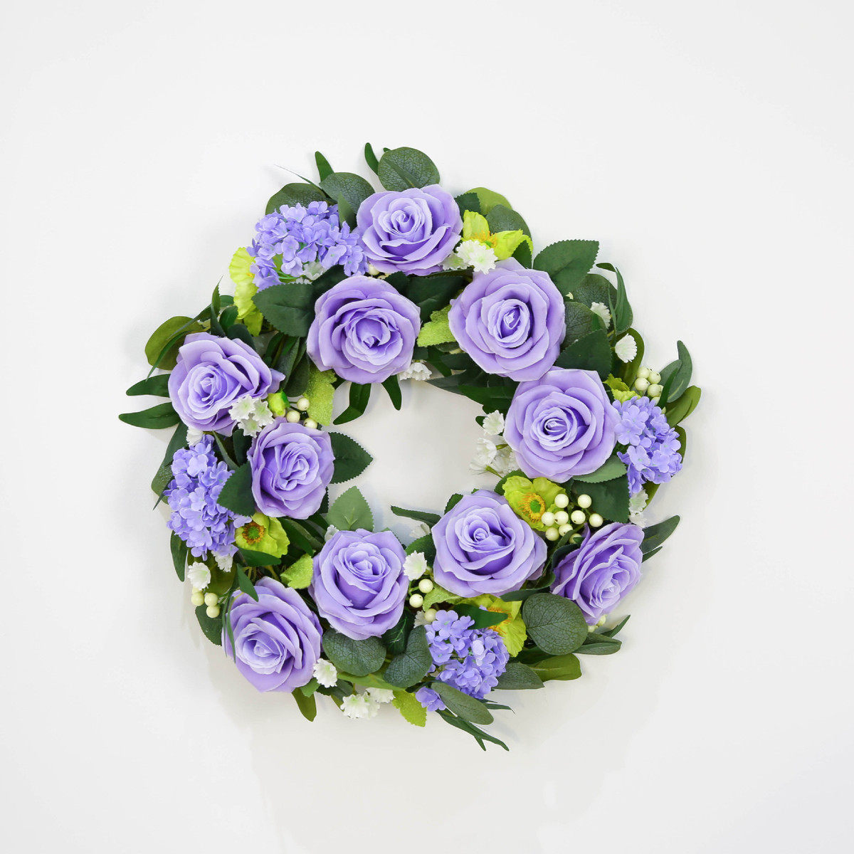 门饰花环婚庆花环绢花仿真门环紫色花环挂件