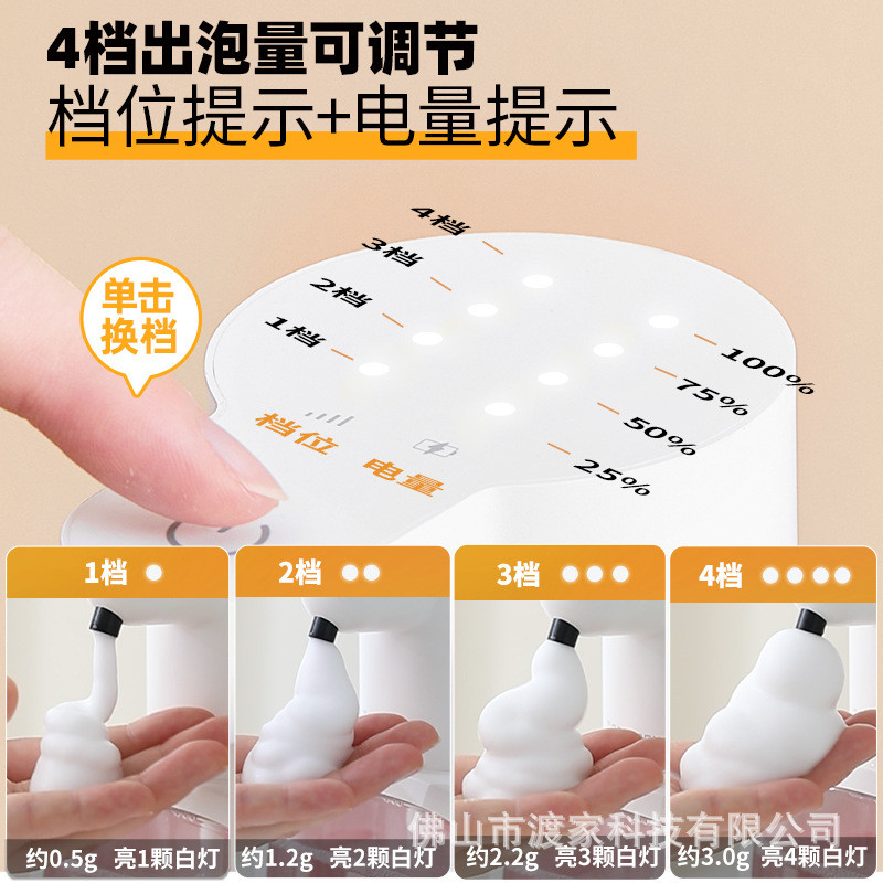 2024新款自动洗手液机出泡沫洗手机壁挂智能感应式电动儿童皂液器