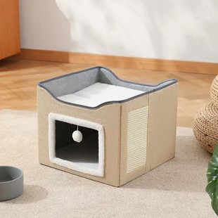 猫窝冬天保暖宠物窝可折叠家用冬季 猫窝 保暖四季 通用双层冬季