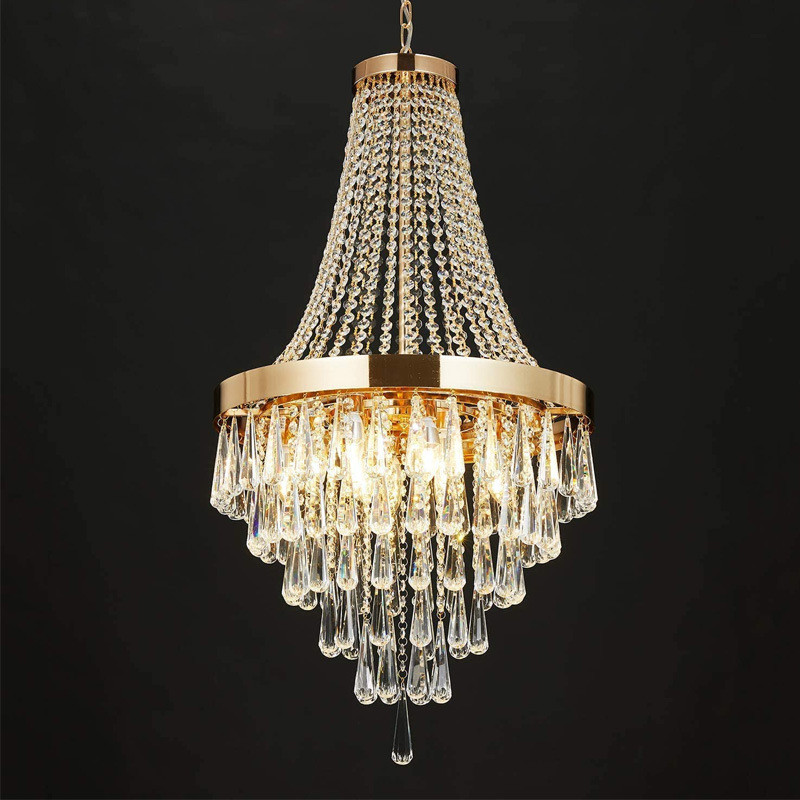 现代简约餐厅水晶吊灯圆形别墅复式楼客厅卧室枝形吊灯吧台