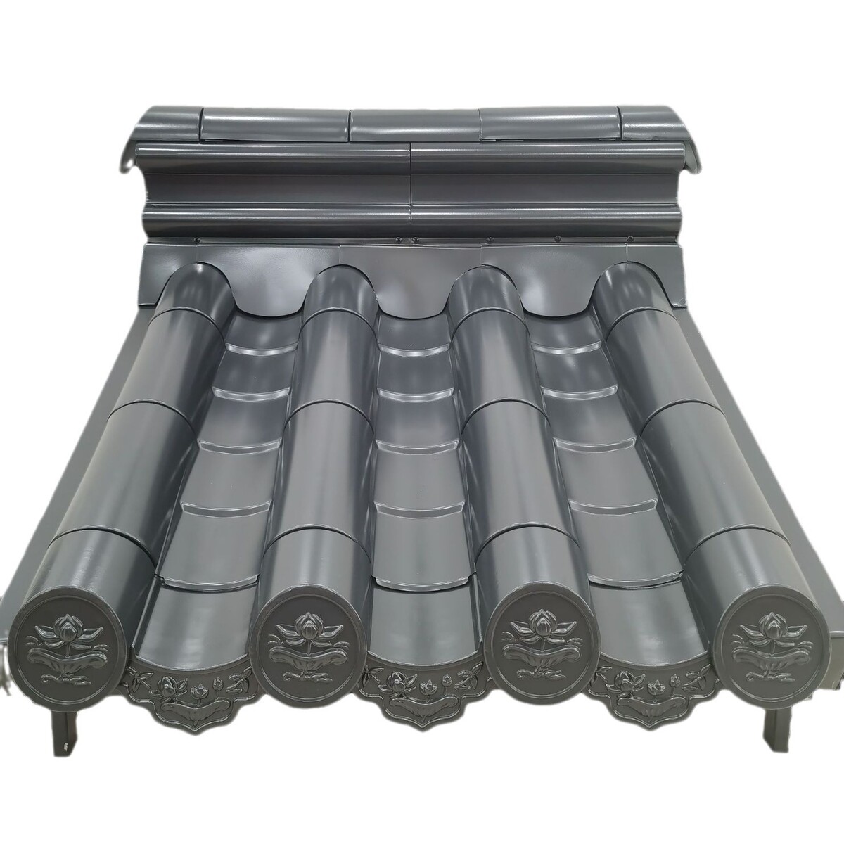 中式仿古铝瓦古建铝合金板瓦金属铝镁锰仿古筒瓦古建仿古瓦