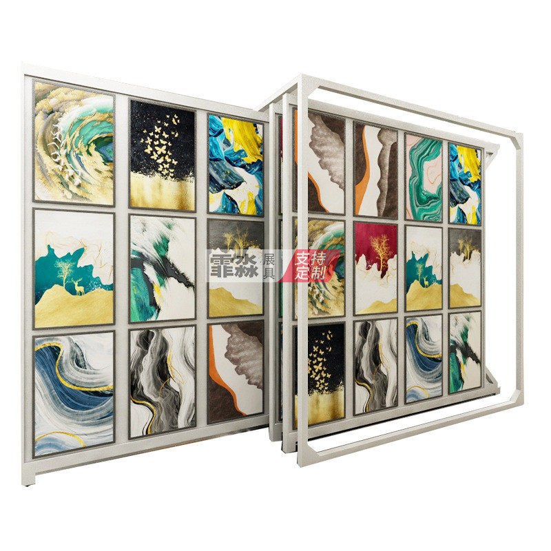 挂画展示架抽拉书画展架画展相框样品落地式婚纱照多功能展柜架子