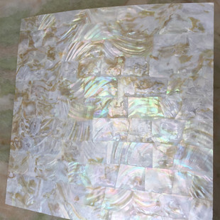 创意淡水油花贝壳纸天然300mm五彩优质雕花镶嵌片方形装饰材料板