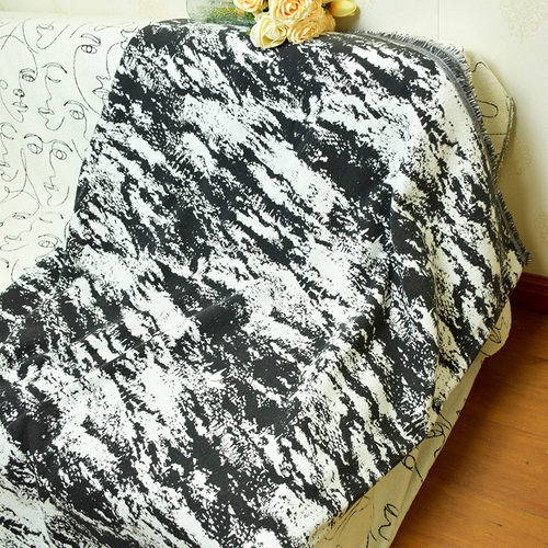 现货网红水墨貂色织家具沙发布料飘窗垫包包鞋服装提花手工diy